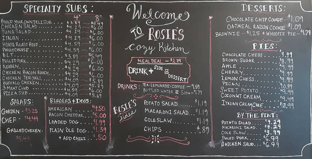 Rosie's Cozy Kitchen - Homemade Subs & Baked Goods - Gladys VA